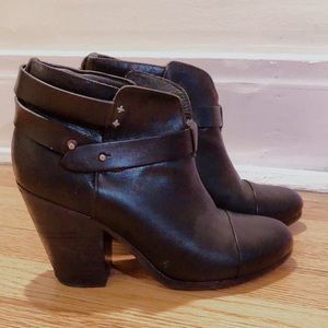 rag & bone Harrow black leather boots in 38 (US 8)